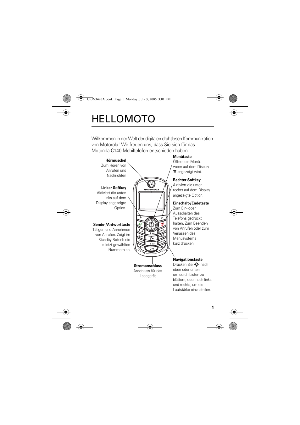 Motorola C140 Benutzerhandbuch | Seiten: 86