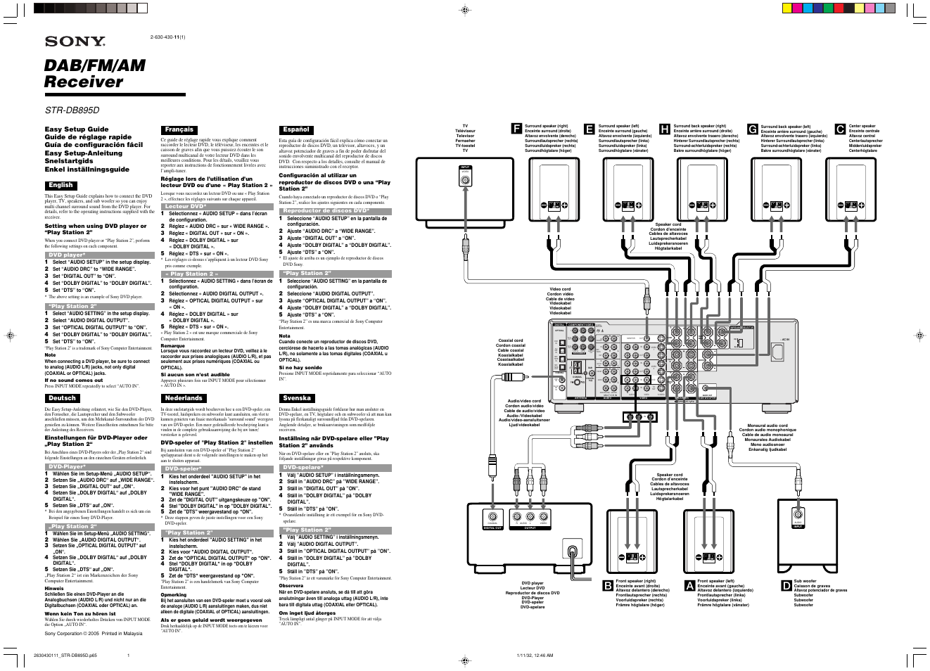 Sony DAB/FM/AM Receiver STR-DB895D Benutzerhandbuch | Seiten: 2