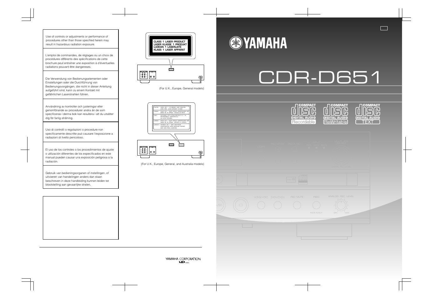 Yamaha CDR-D651 Benutzerhandbuch | Seiten: 33