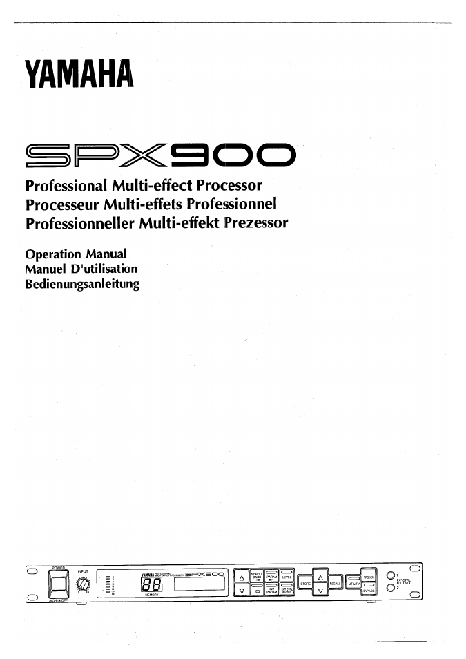 Yamaha SPX900 Benutzerhandbuch | Seiten: 80