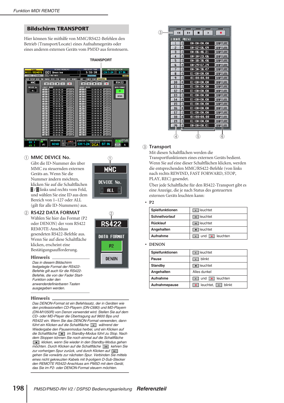 Bildschirm transport, Referenzteil | Yamaha PM5D-RH V2  DE Benutzerhandbuch | Seite 198 / 408