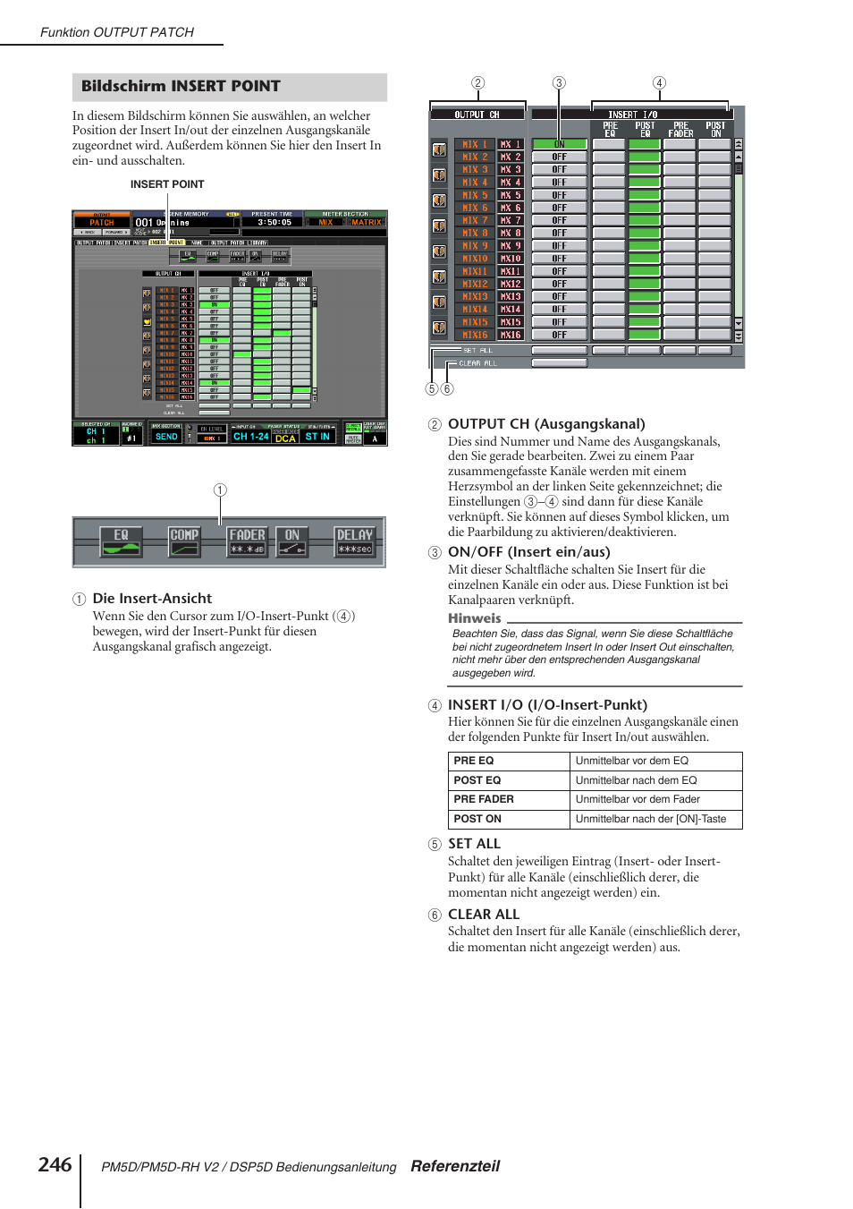 Bildschirm insert point, S. 246, 281) | Yamaha PM5D-RH V2  DE Benutzerhandbuch | Seite 246 / 408