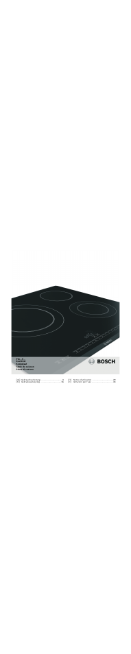 Bosch PIC645F17E Piano cottura ad induzione elettrico da 60 cm - vetroceramica Cornice acciaio inox Benutzerhandbuch | Seiten: 60