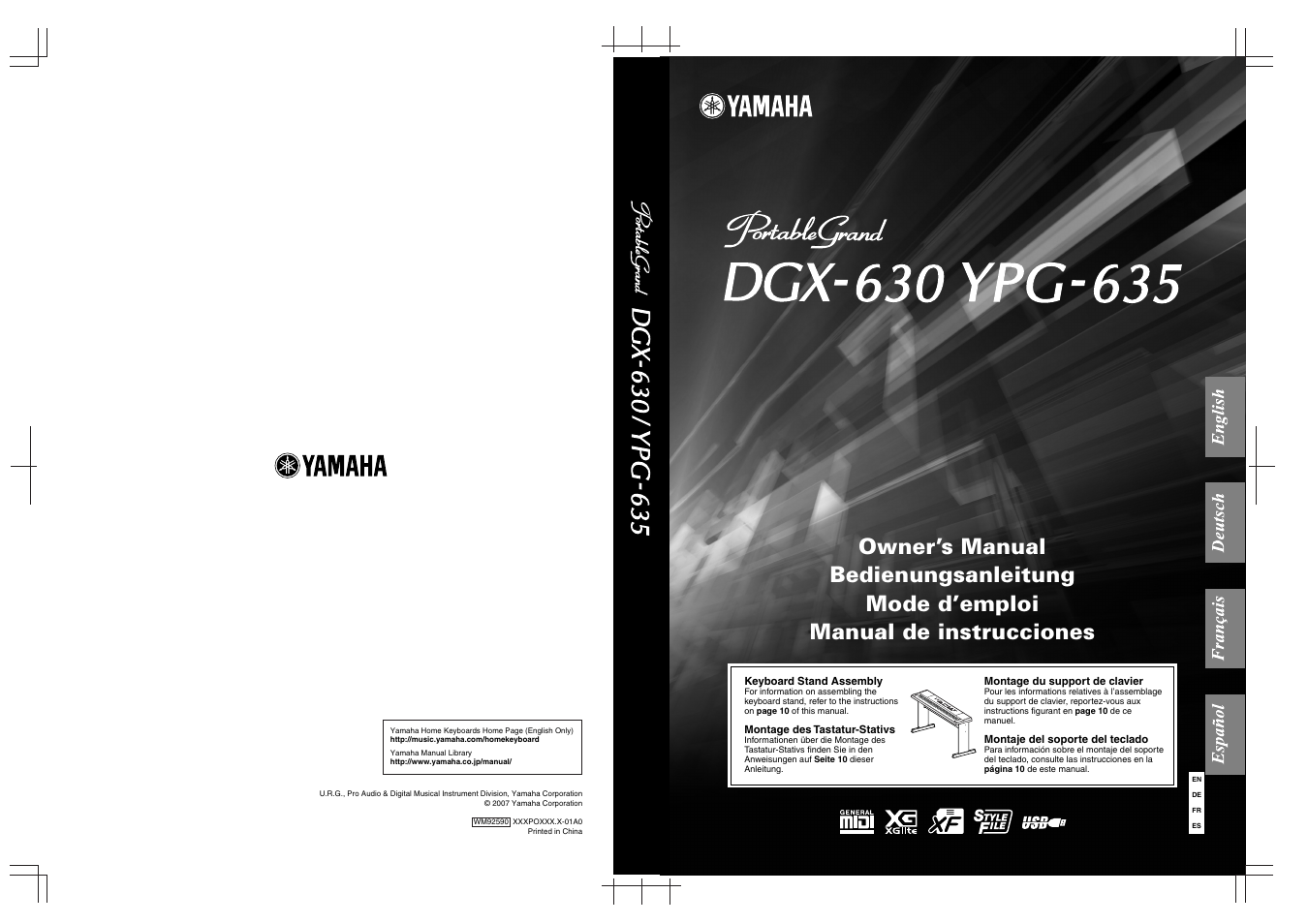 Yamaha DGX-630 Benutzerhandbuch | Seite 160 / 160