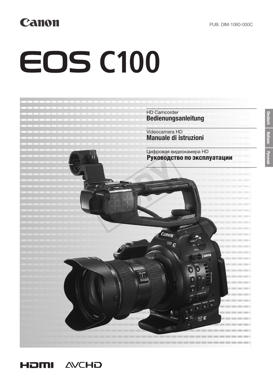 Canon EOS C100 Benutzerhandbuch | Seiten: 167