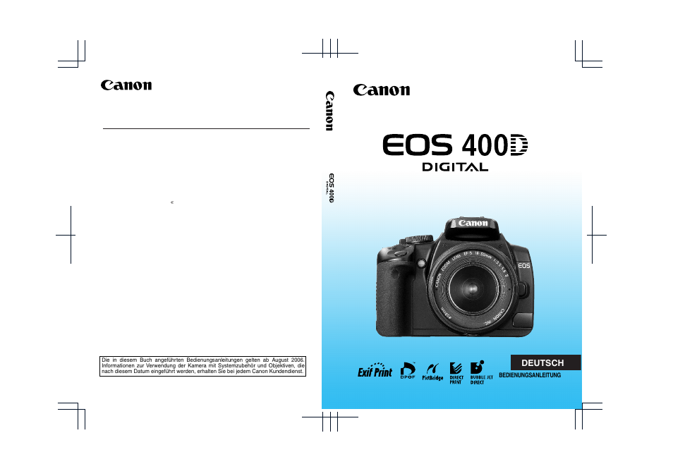 Canon EOS 400D Benutzerhandbuch | Seiten: 180