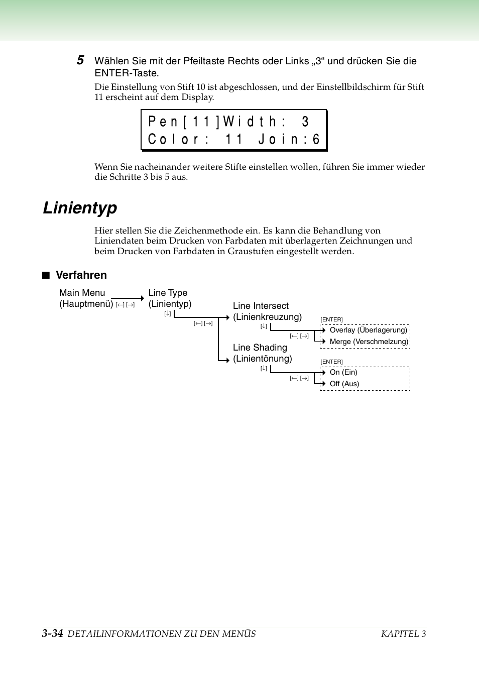 Linientyp, Verfahren, Linientyp -34 | Verfahren -34 | Canon BJ-W3000 Benutzerhandbuch | Seite 91 / 221