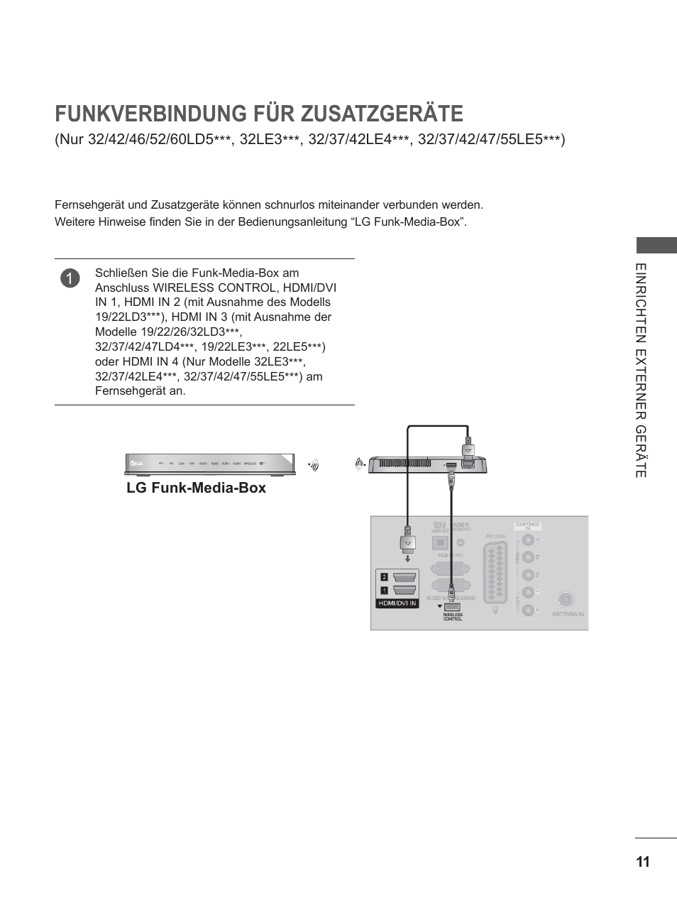 Funkverbindung für zusatzgeräte, Kopfhörereinstellungen | LG 22LD350C Benutzerhandbuch | Seite 59 / 206