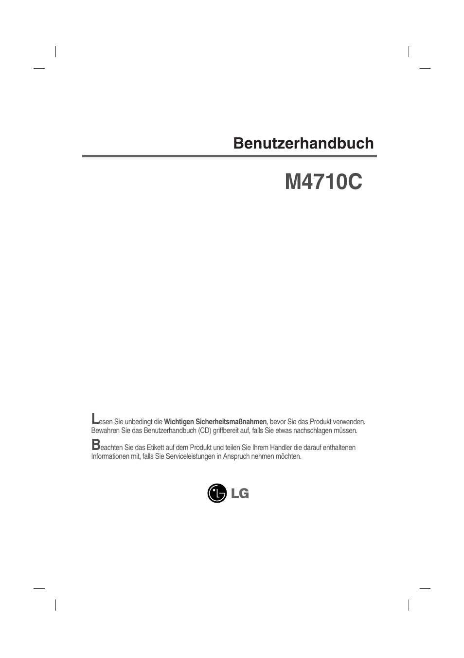 LG M4710C-BAT Benutzerhandbuch | Seiten: 54