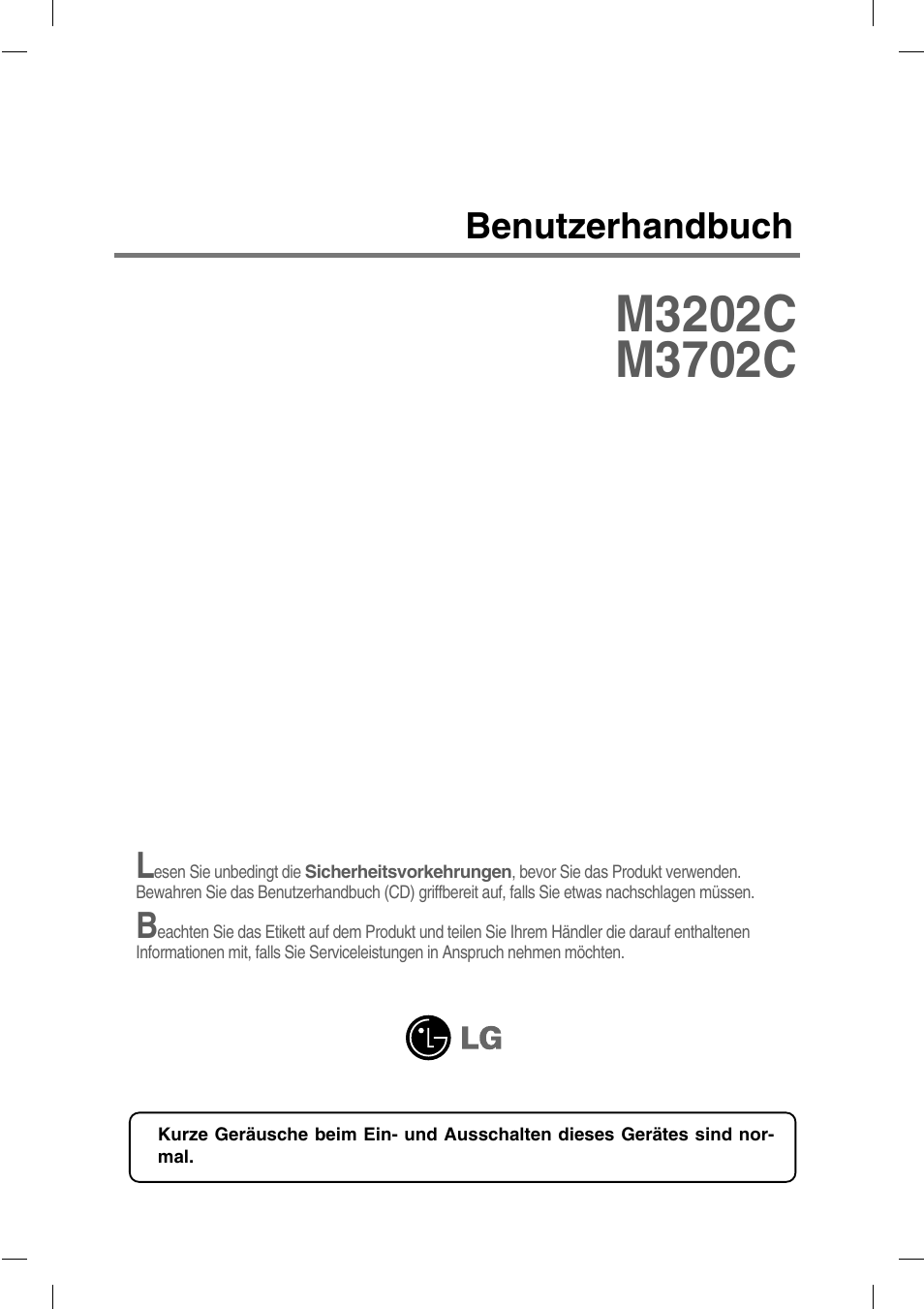 LG M3702C-BA Benutzerhandbuch | Seiten: 67