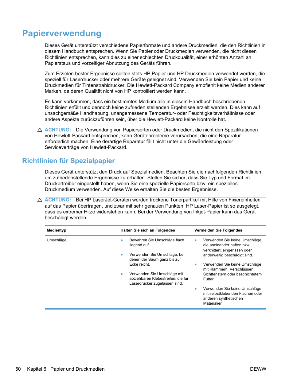 Papierverwendung, Richtlinien für spezialpapier | HP LaserJet Pro M1536dnf MFP SERIES Benutzerhandbuch | Seite 64 / 314