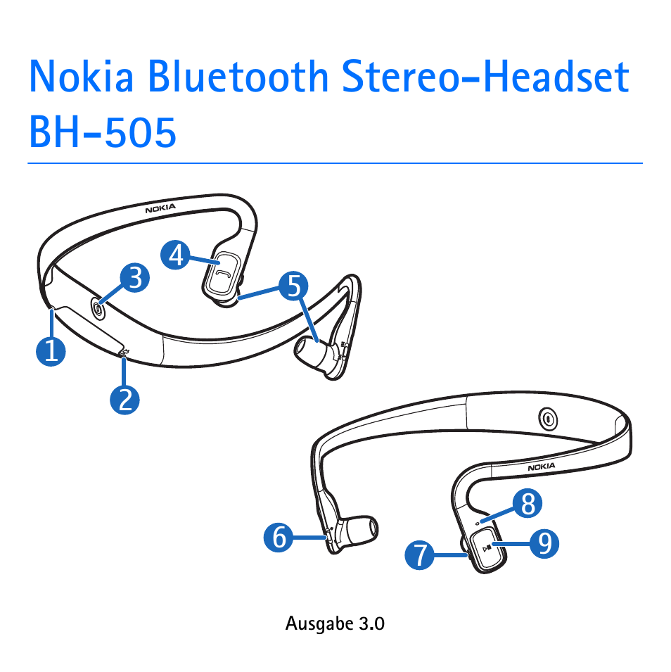Nokia Nokia Bluetooth Stereo-Headset BH-505 Benutzerhandbuch | Seiten: 16