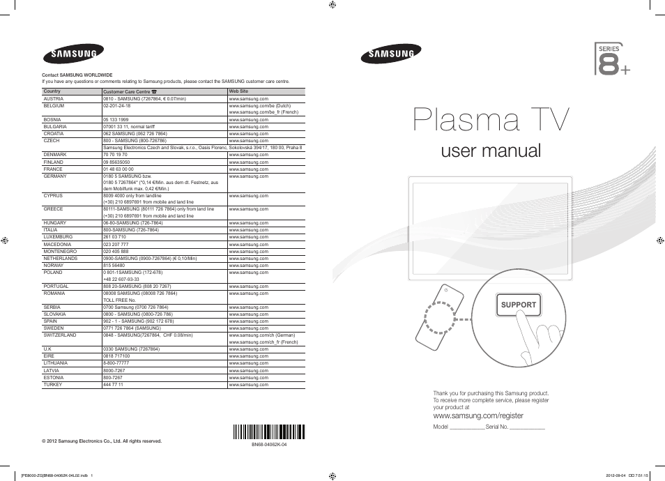Samsung PS51E8090GS Benutzerhandbuch | Seiten: 47