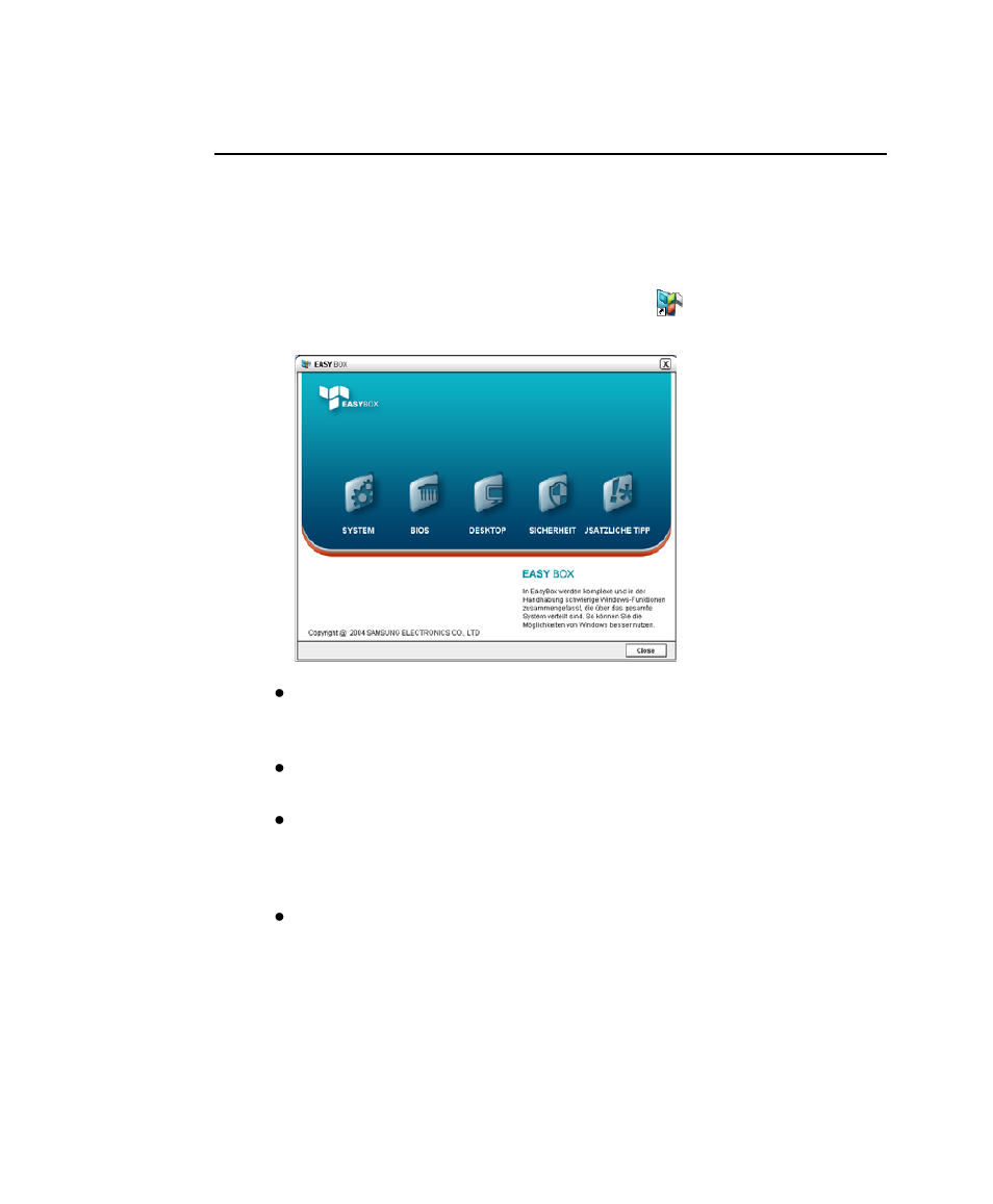 Verwenden von easybox, Informationen zu easybox | Samsung NP-P60 Benutzerhandbuch | Seite 58 / 196
