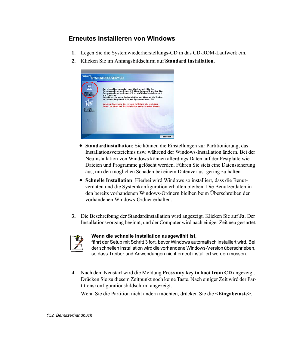 Erneutes installieren von windows | Samsung NP-X11C Benutzerhandbuch | Seite 172 / 190