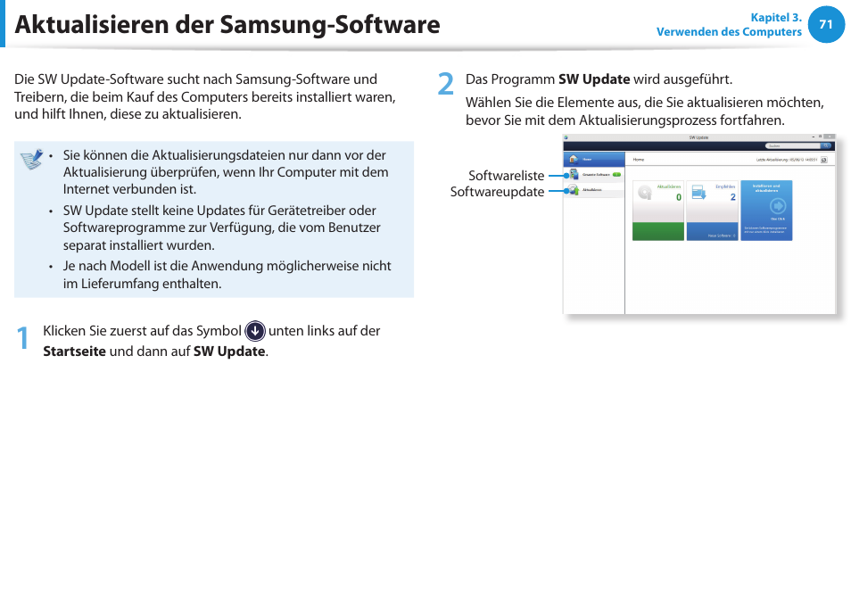 Aktualisieren der samsung-software | Samsung NP450R5E Benutzerhandbuch | Seite 72 / 133