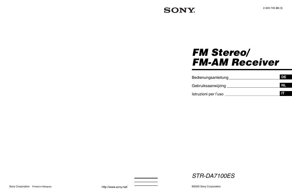 Sony STR-DA7100ES Benutzerhandbuch | Seiten: 443