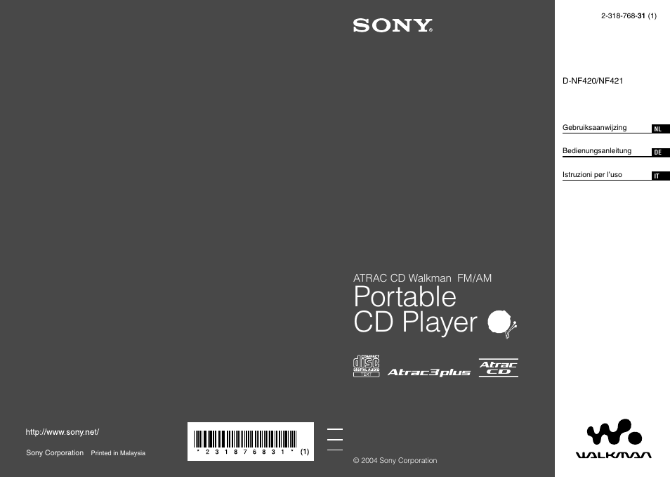 Sony D-NF421 Benutzerhandbuch | Seiten: 112