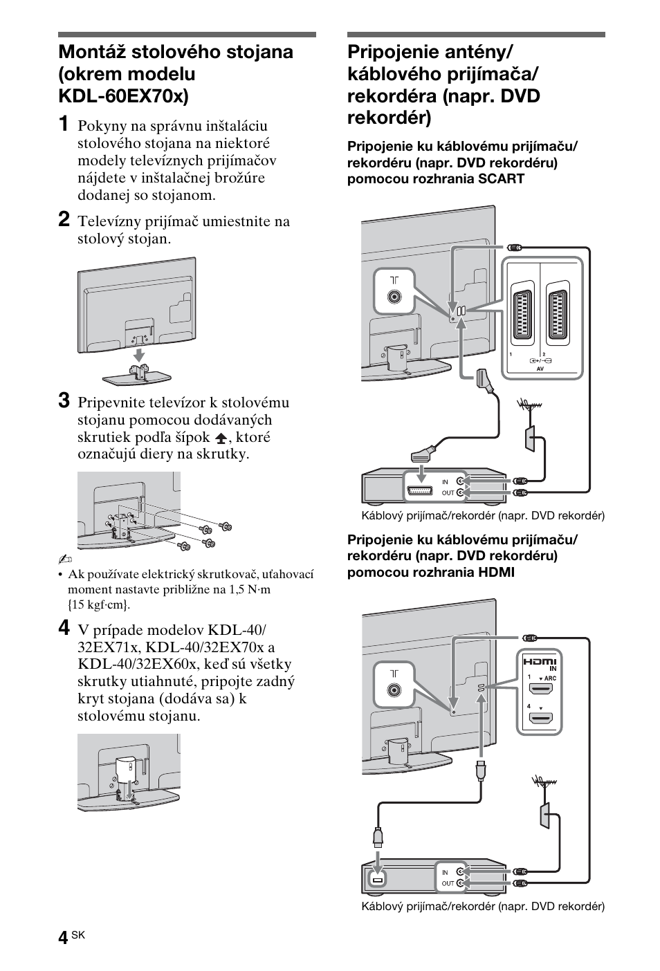 Inštalácia | Sony KDL-32EX700 Benutzerhandbuch | Seite 258 / 308