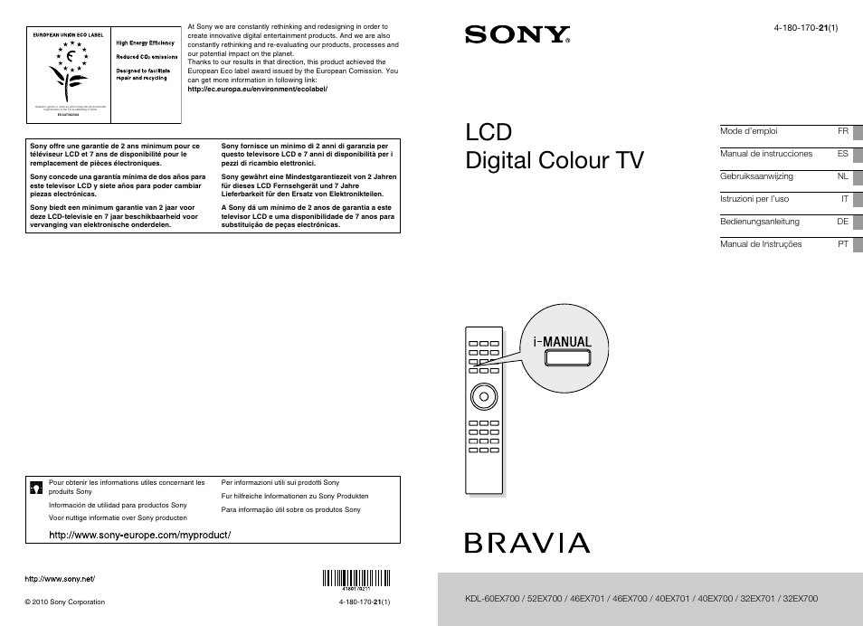 Sony KDL-32EX700 Benutzerhandbuch | Seiten: 98