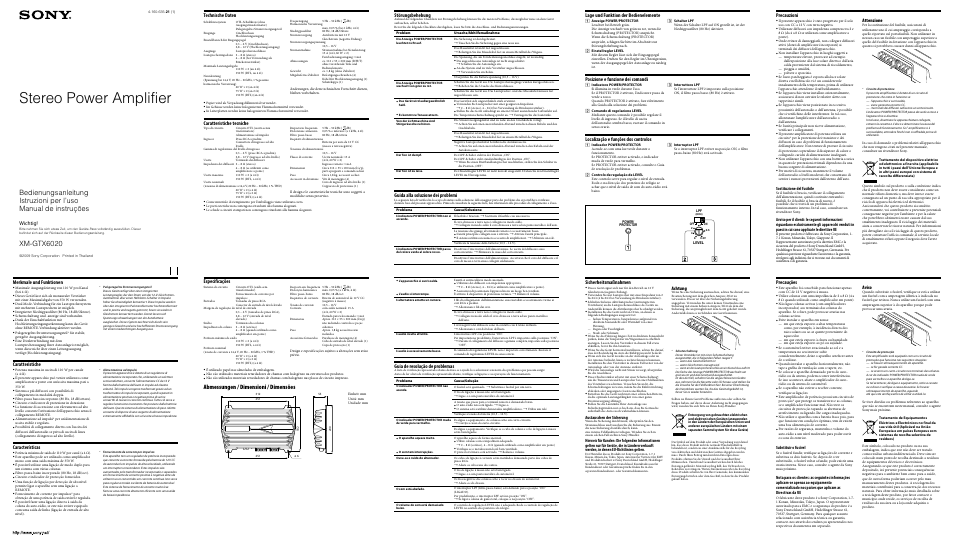 Sony XM-GTX6020 Benutzerhandbuch | Seiten: 2