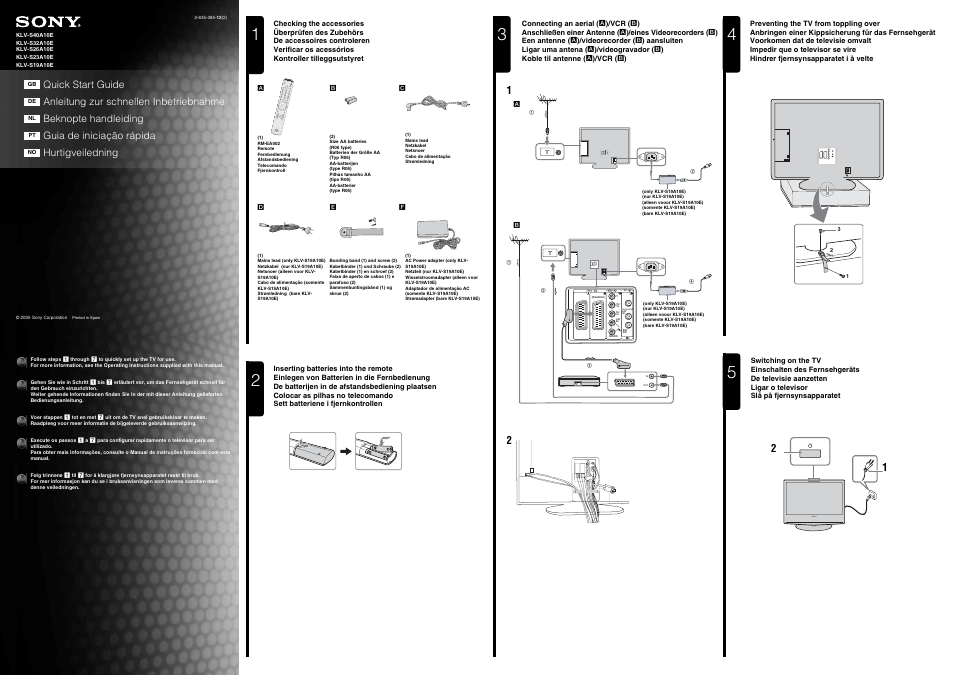 Sony KLV-S32A10E Benutzerhandbuch | Seiten: 2