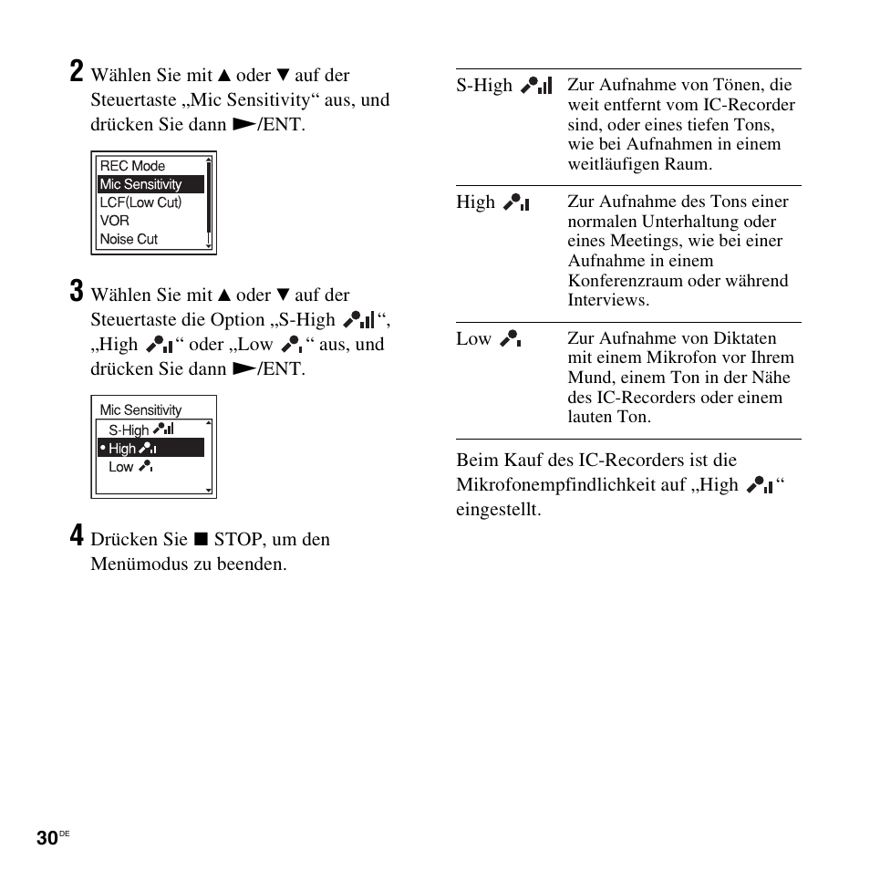 Sony ICD-UX200 Benutzerhandbuch | Seite 30 / 126