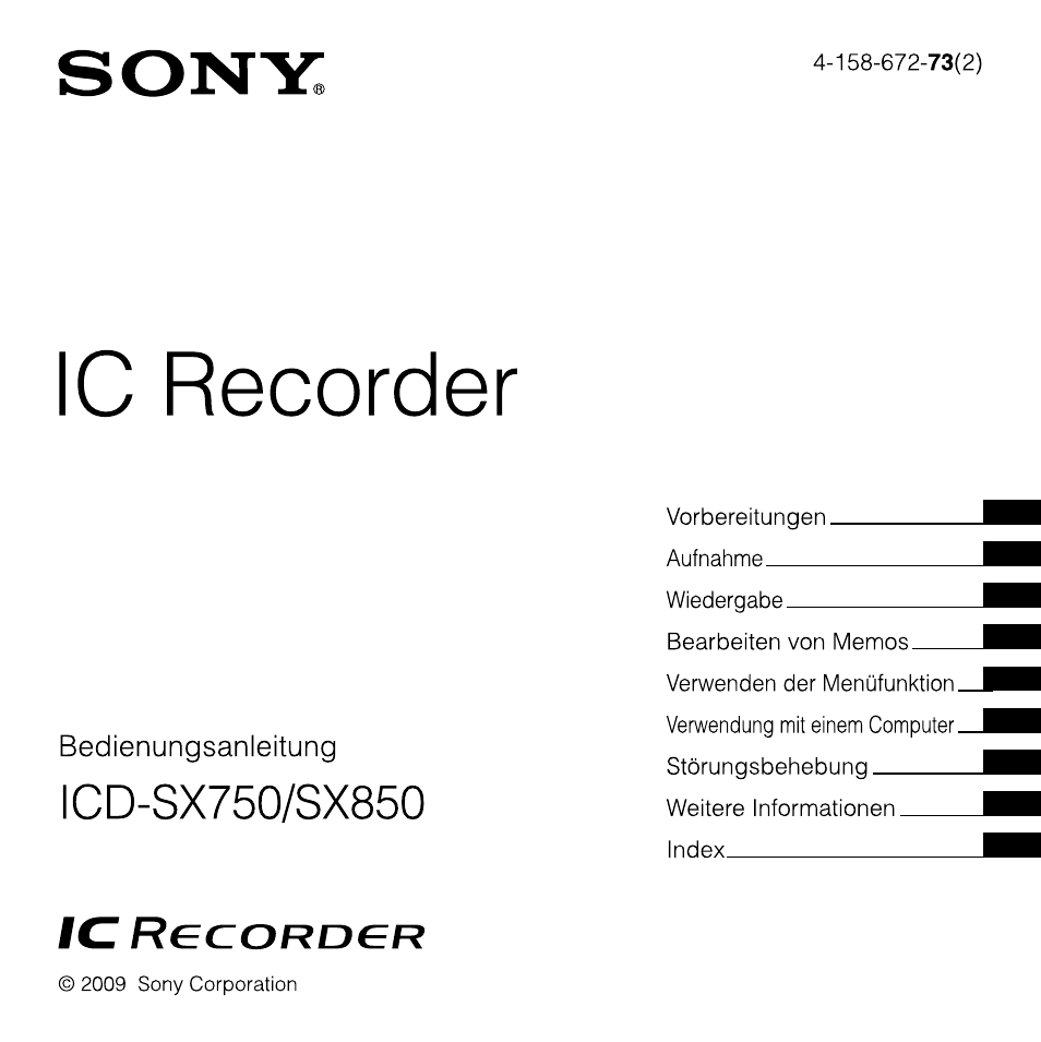 Sony ICD-SX750 Benutzerhandbuch | Seiten: 136