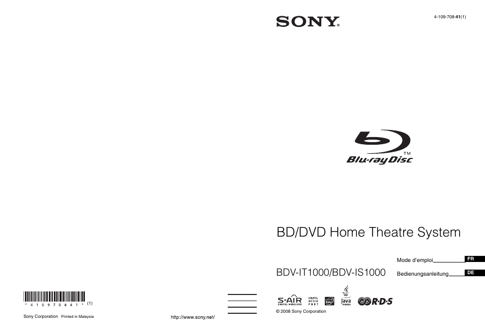 Sony BDV-IS1000 Benutzerhandbuch | Seiten: 323