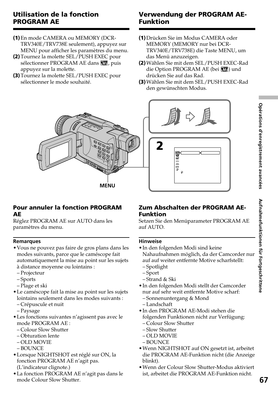 Sony DCR-TRV340E Benutzerhandbuch | Seite 67 / 272