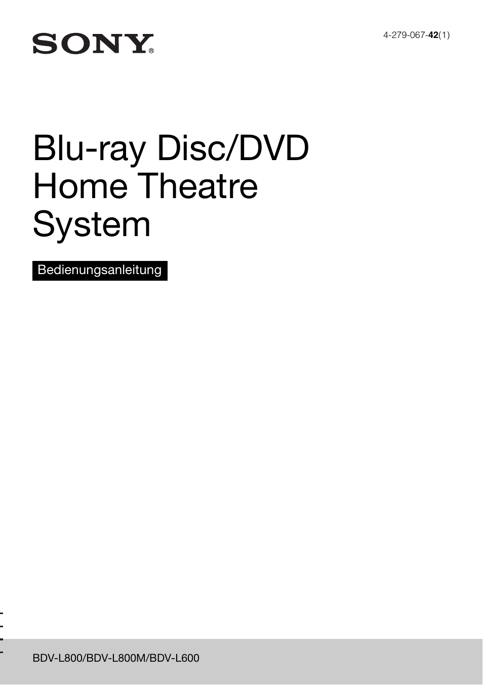 Sony BDV-L600 Benutzerhandbuch | Seiten: 90