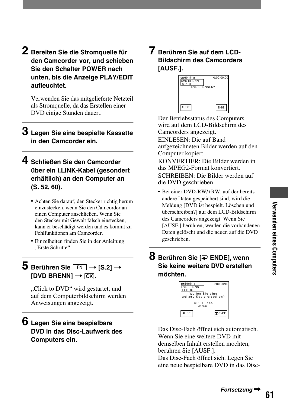 Sony DCR-HC19E Benutzerhandbuch | Seite 61 / 92