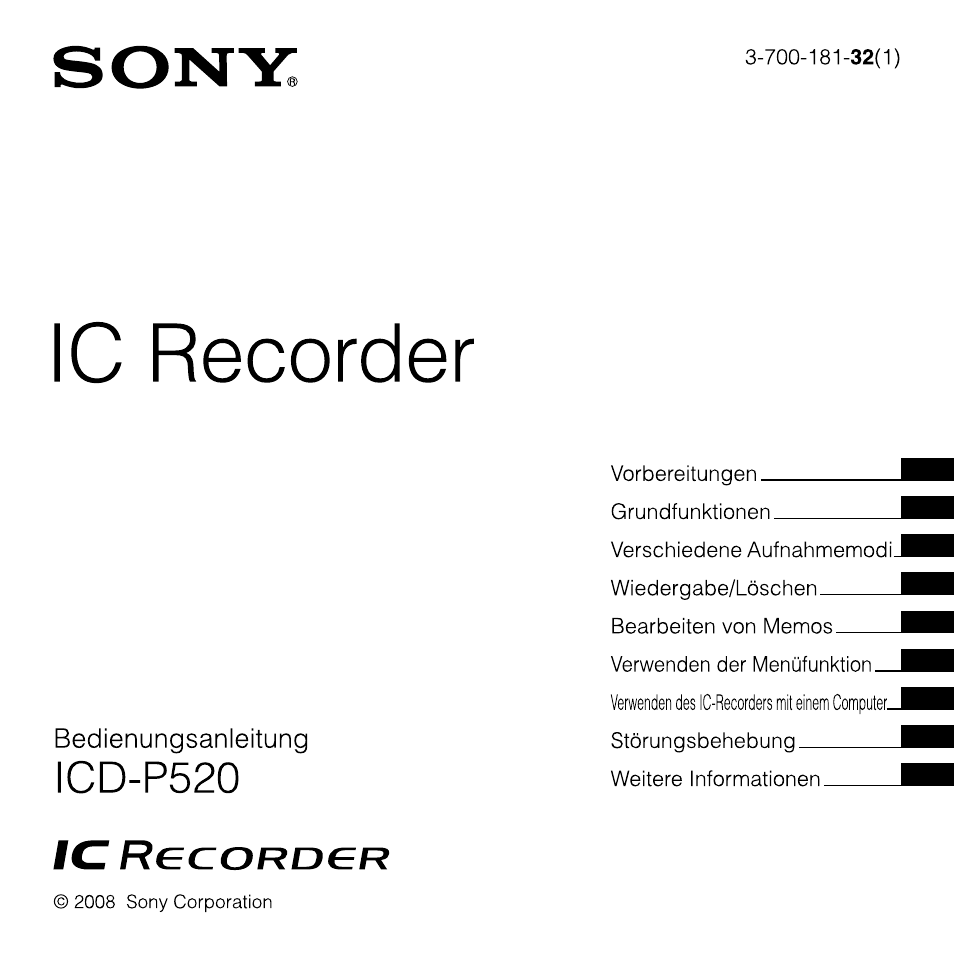 Sony ICD-P520 Benutzerhandbuch | Seiten: 56