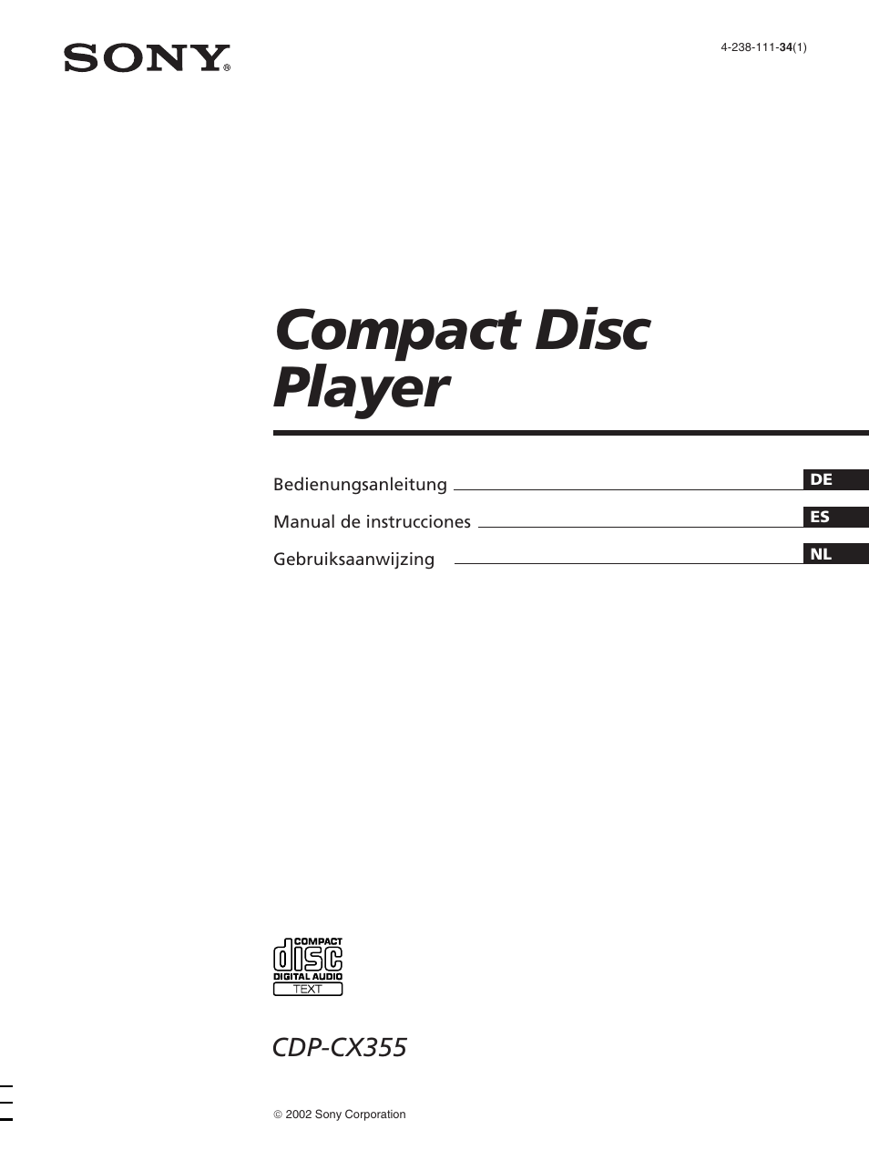 Sony CDP-CX355 Benutzerhandbuch | Seiten: 104