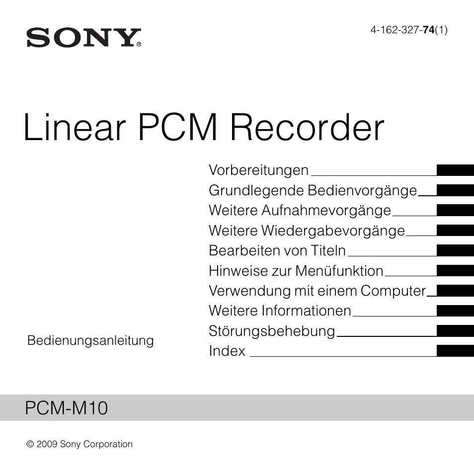 Sony PCM-M10 Benutzerhandbuch | Seiten: 134