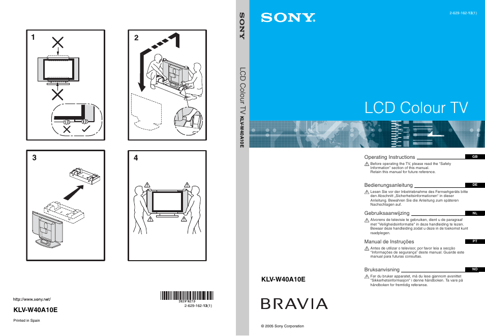 Sony KLV-W40A10E Benutzerhandbuch | Seiten: 203