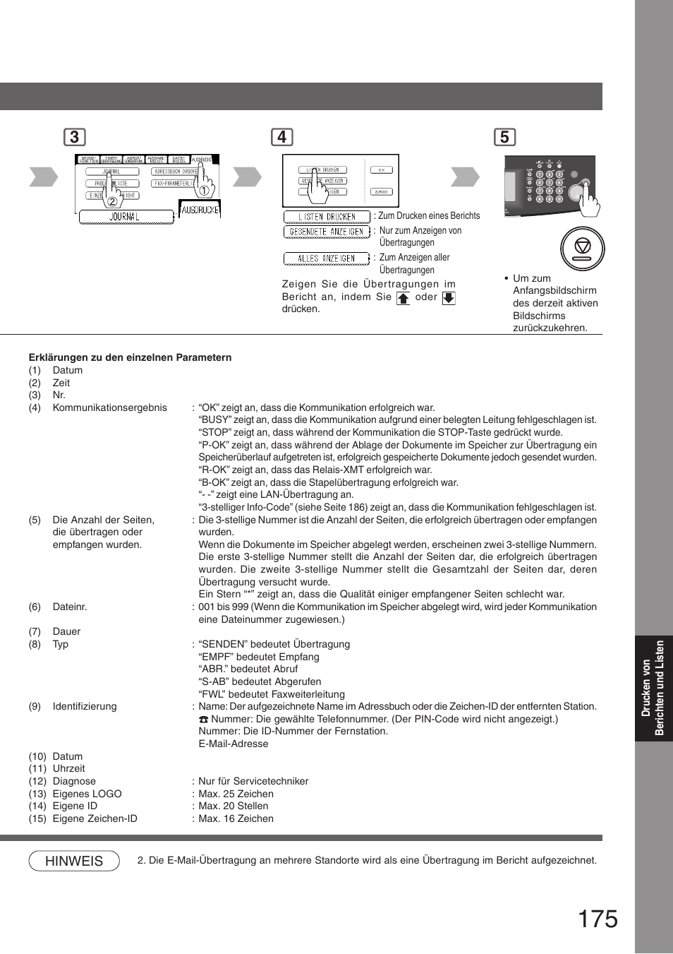 Hinweis | Panasonic DP8045 Benutzerhandbuch | Seite 175 / 196