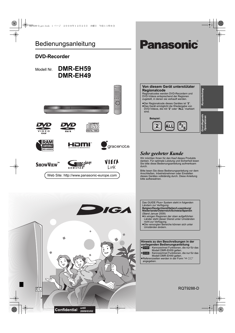 Panasonic DMREH59 Benutzerhandbuch | Seiten: 88
