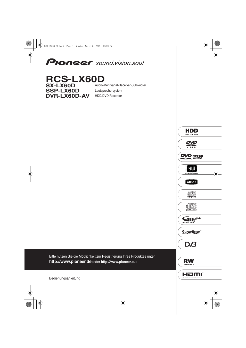 Pioneer RCS-LX60D Benutzerhandbuch | Seiten: 164