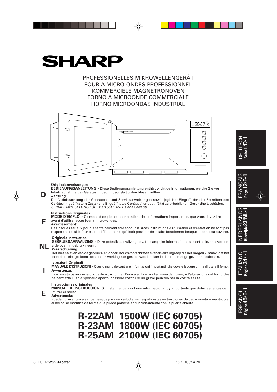 Sharp R-25AM Benutzerhandbuch | Seiten: 68