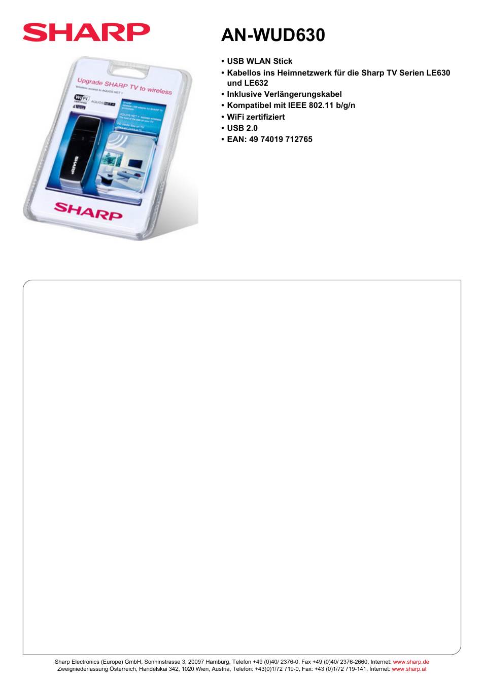 Sharp AN-WUD630 Benutzerhandbuch | Seiten: 1