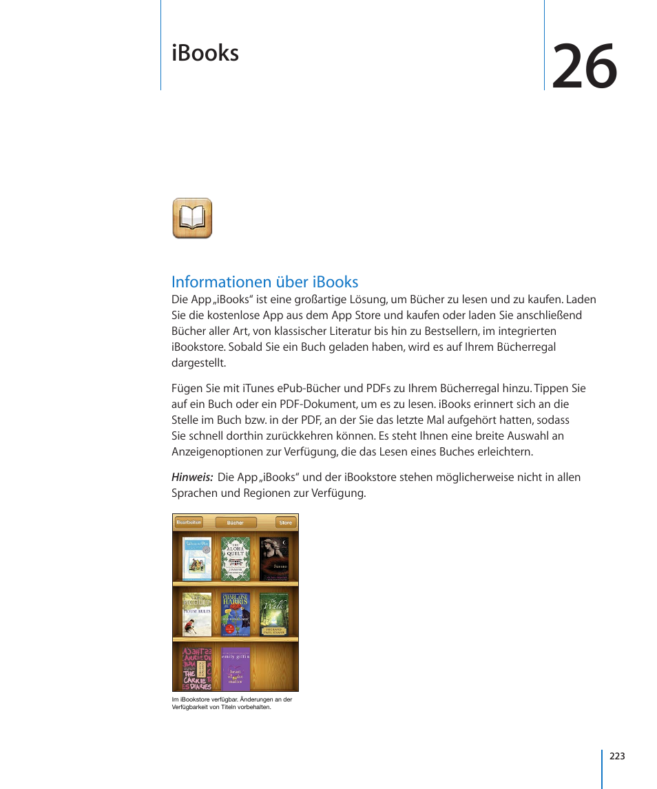 Kapitel 26: ibooks, Informationen über ibooks, 223 informationen über ibooks | Ibooks | Apple iPod touch iOS 4.3 Benutzerhandbuch | Seite 223 / 266