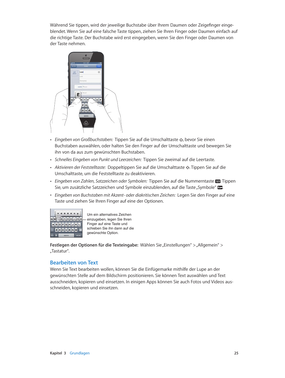 Bearbeiten von text | Apple iPhone iOS 6.1 Benutzerhandbuch | Seite 25 / 178