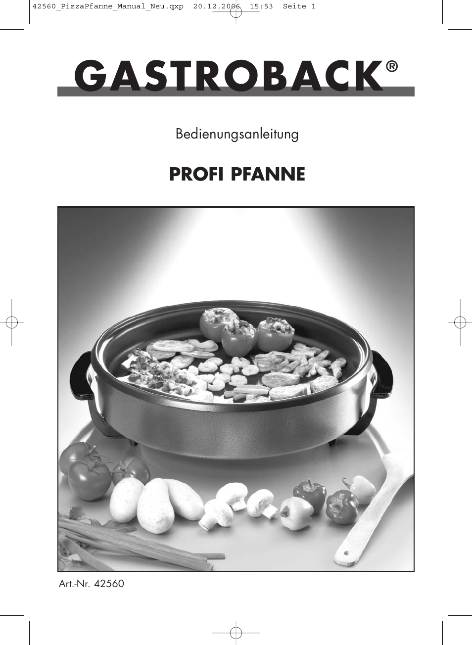 Gastroback 42560 Profi Pfanne 1400 Watt Benutzerhandbuch | Seiten: 20