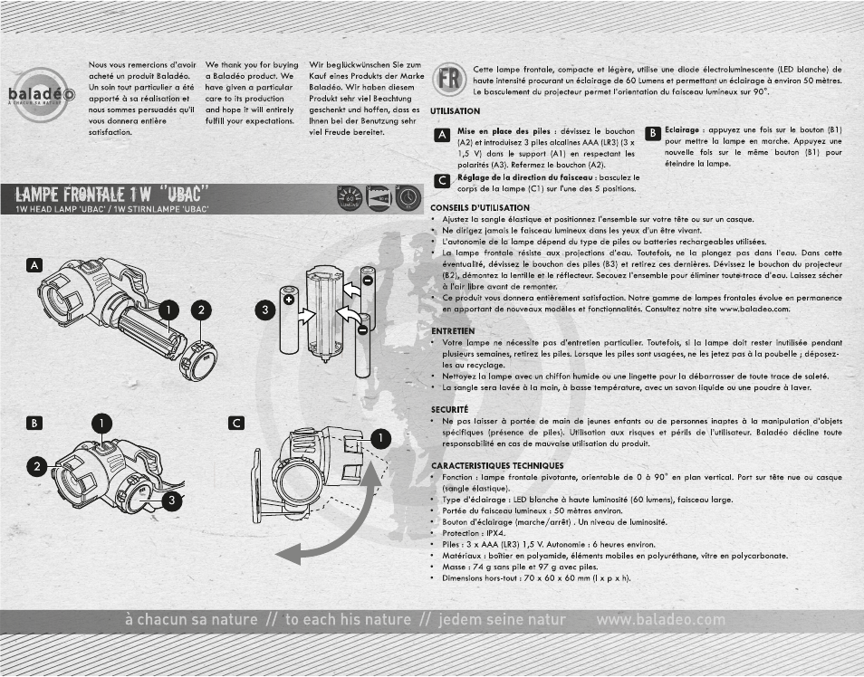 Baladeo PLR426 Benutzerhandbuch | Seiten: 2