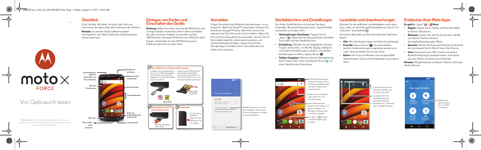 Motorola Moto X Force Benutzerhandbuch | Seiten: 2