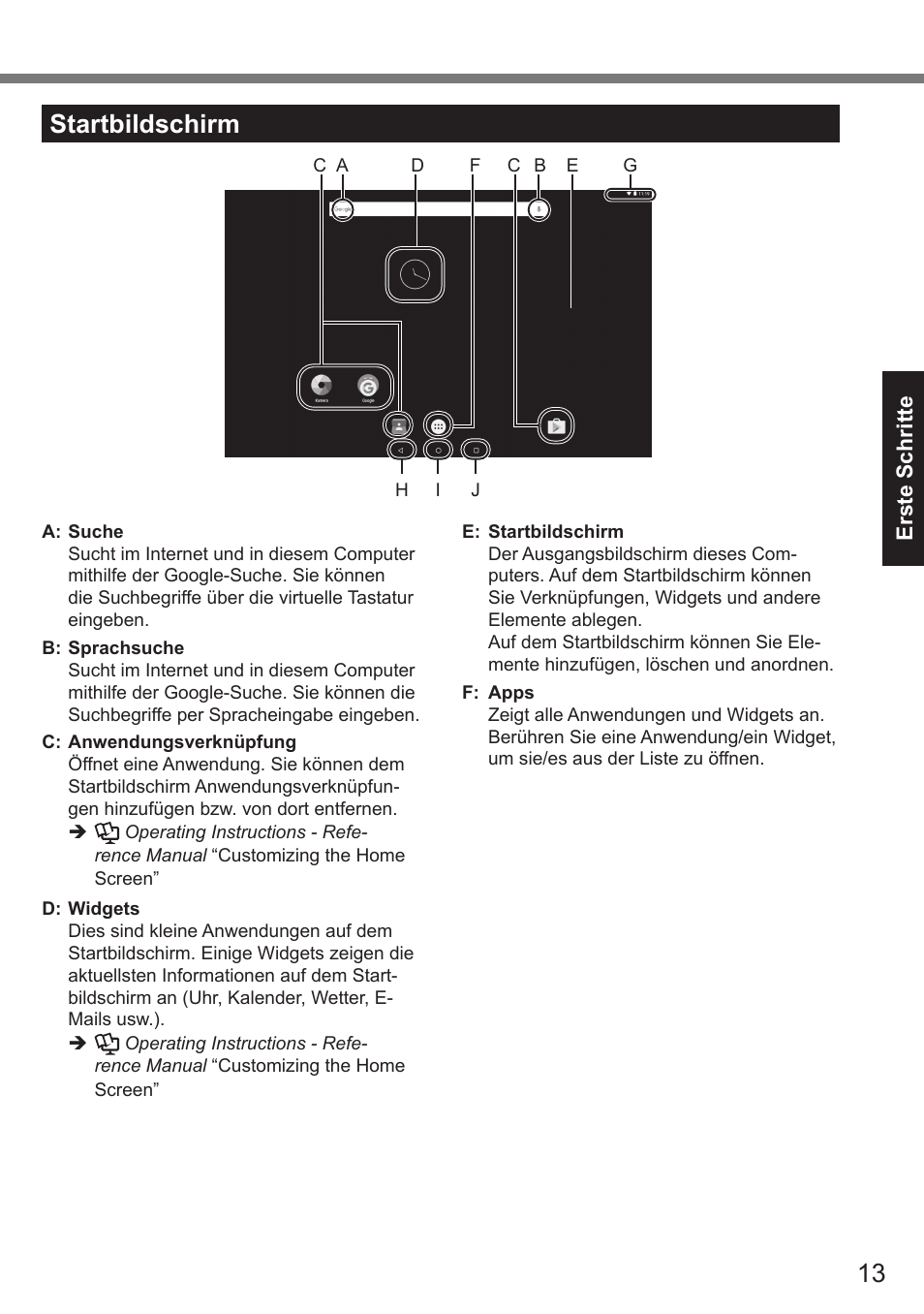 Startbildschirm | Panasonic Toughpad FZ-A2 Benutzerhandbuch | Seite 13 / 30