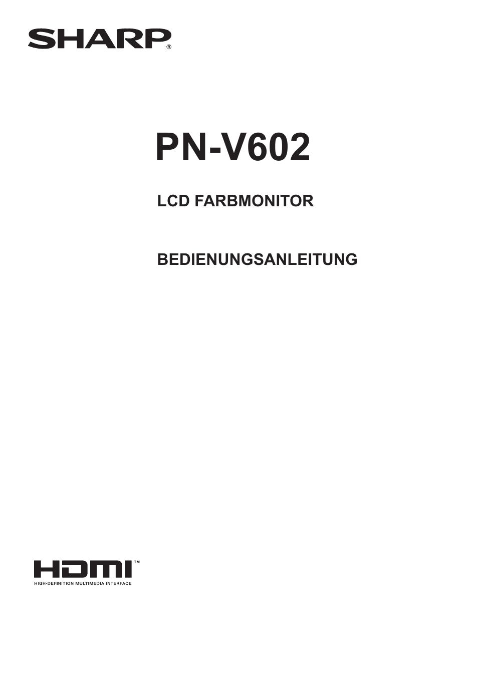 Sharp PN-V602 Benutzerhandbuch | Seiten: 60