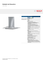 Bosch DIA098E50 Edelstahl Edelstahl mit Glasschirm Glas-Design Inselesse 90 cm