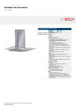 Bosch DIA098U50 Edelstahl Edelstahl mit Glasschirm Glas-Design Inselesse 90 cm
